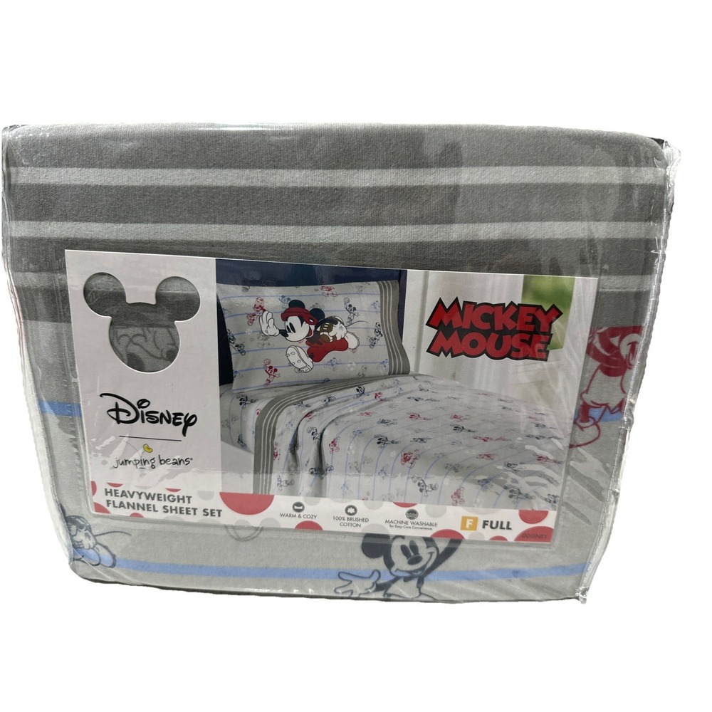 WDW Disney Mickey Microfiber Full Size‎ 4-Piece Set By Jumping Beans Brand New